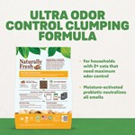 A graphic explaining the Naturally Fresh Ultra Odor Control Cat Litter formula.